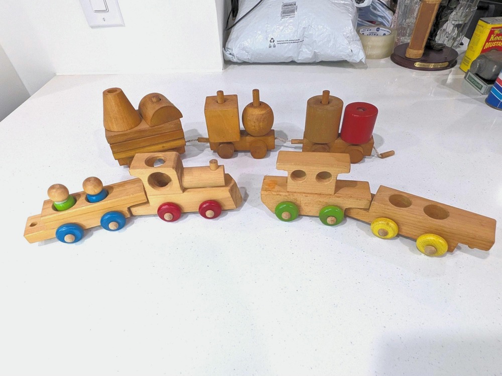 Vintage 1970s The Wooden Toy Company Canada Modular Wooden Train Set